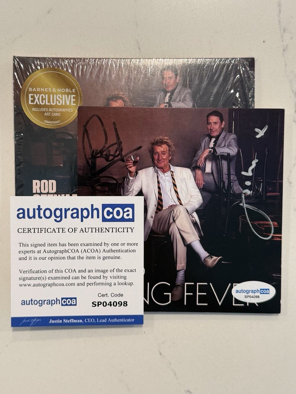 Rod Stewart & Jools Holland Double Signed COA ACOA Swing Fever CD AUTOGRAPH #7